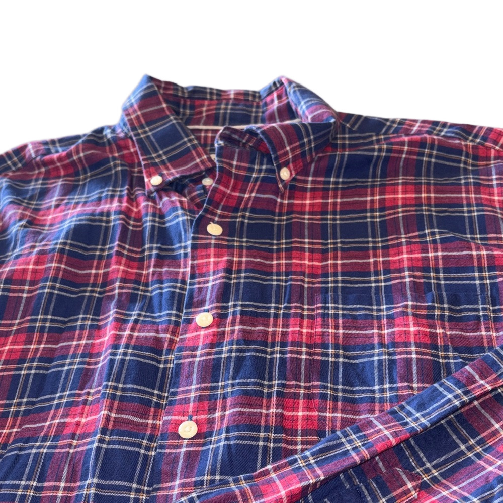 Peter Millar Mens Large Plaid Button Down Shirt - Red and Blue